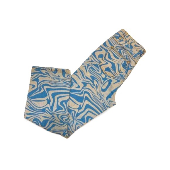 SHEIN Teen Blue High Waist Marble Print Denim Jeans - Size 14Y - Picture 6 of 9